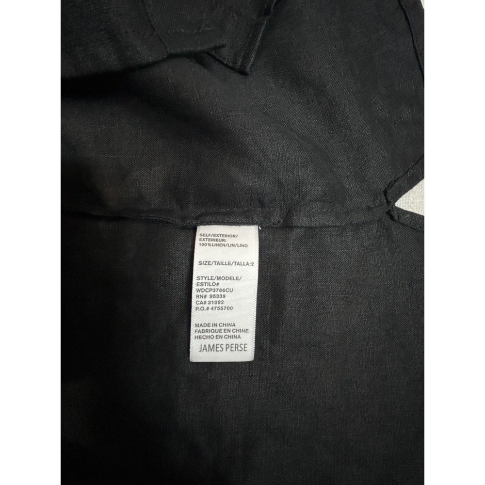 JAMES PERSE Linen Button Down Short Sleeve Boxy Relaxed Shirt 2/M - Picture 5 of 9